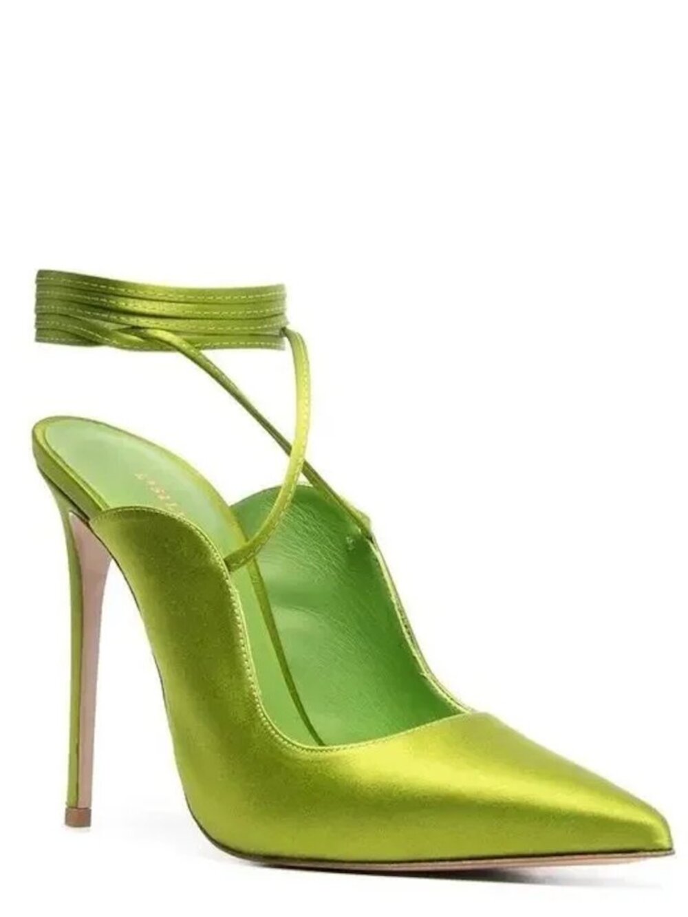 LE SILLA IVY 120MM‎ TOKYO GREEN SATIN SLINGBACK PUMPS